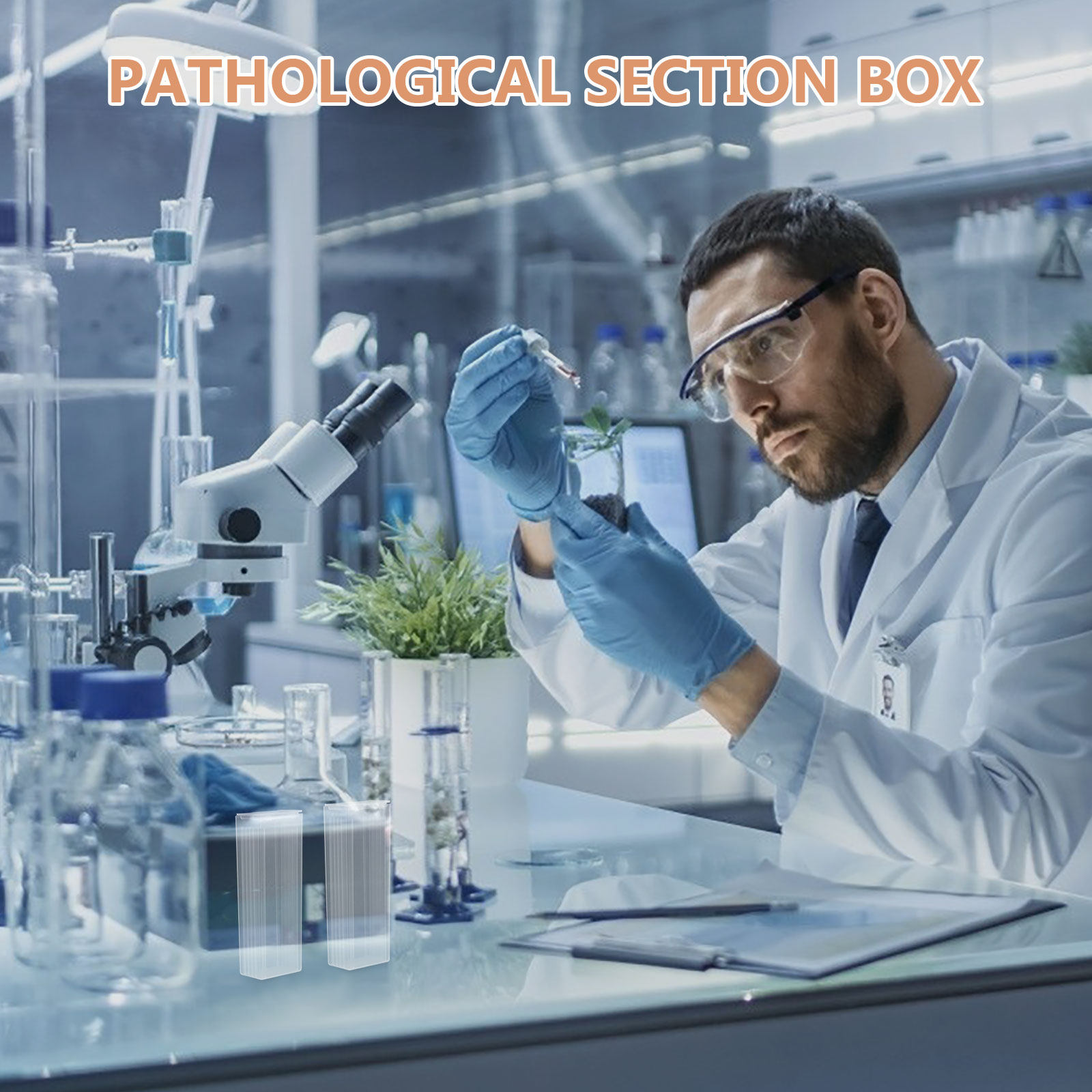 Pathology Slide Storage - กล่องเก็บสไลด์พยาธิวิทยา ABS 5 ชิ้น พร้อมช่องเสียบ ทำความสะอาดง่าย
