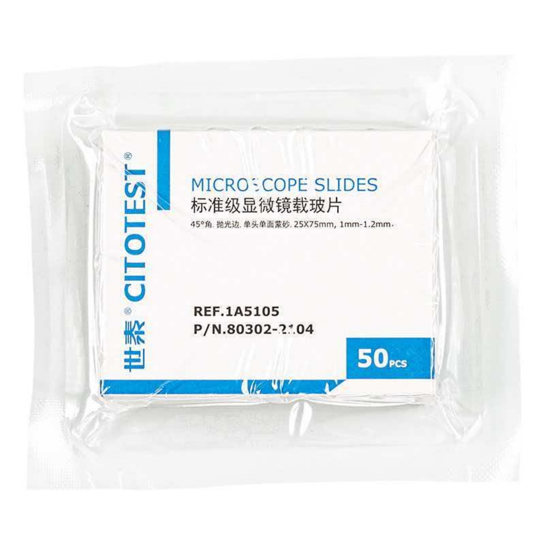 Pathology Slide Storage - แผ่นสไลด์สำหรับกล้องจุลทรรศน์ Citotest 50 ชิ้น แบบมีกาวในตัว คุณภาพมาตรฐาน